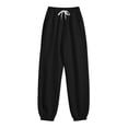 thumbnail image 5 of WhouRiu Girls Casual Sweatpants Letter Graphic Elastic Waist Joggers Pants Kids Comfortable Everyday Trousers With Pockets,13-14 Years, 5 of 5