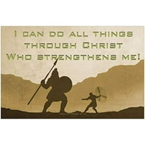 David and Goliath 11'' x 17'' Inspirational Christian Poster-K5
