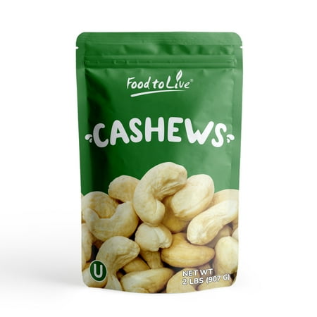 Whole Cashews W320, Non-GMO Verified, 2 Pounds — Raw, Kosher, Vegan — by Food to Live
