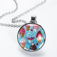 thumbnail image 2 of Cream Glass Design Circular Pendant Necklace - Stylish Women's Fashion Jewelry by XYZ Brand, 2 of 5