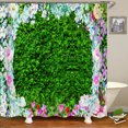 thumbnail image 4 of 3d bathroom waterproof shower curtain with hook European beautiful flower floral printing home decoration polyester curtain, 4 of 7