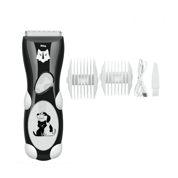 Maquina Rasuradora para Perros Cortadora Cortar Pelo Gatos Mascotas Silenciosa Motor Potente Belug, Color Negro