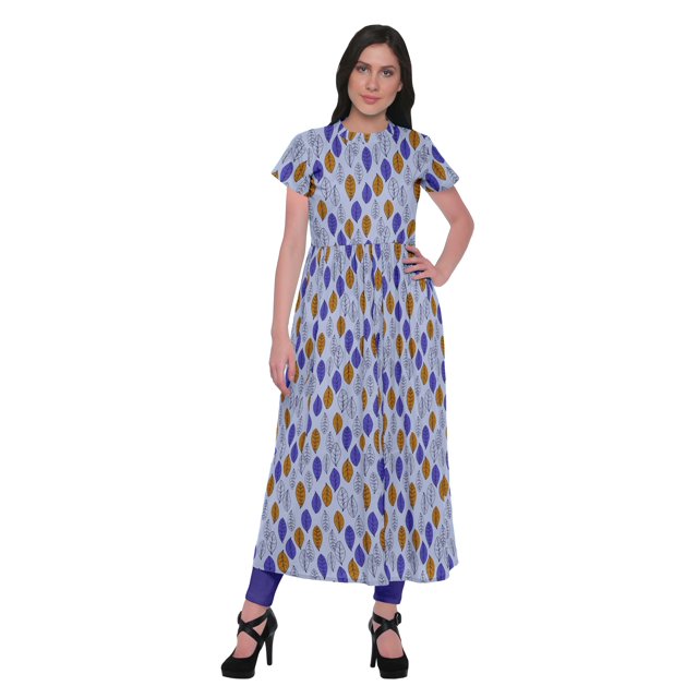 Moomaya Kurta Imprimée Fente avant Tunique Hauts Femmes Tenue d'Été Kurti pour Dames