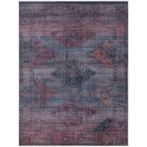 Rugs.com Sisu Collection Washable Rug – 9' x 12' Blue Flatweave Rug Perfect For Living Rooms, Large Dining Rooms, Open Floorplans