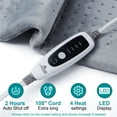 thumbnail image 3 of HA-EMORE Heated Blanket Electric Throw - Fast Heating & Auto Off Machine Washable Striped Flannel Electric Heated Blanket 17"*33"gray, 3 of 7