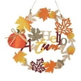thumbnail image 4 of 12inch Front Door Wooden Autumn Pumpkin Wreath Welcome Sign Lightweight Hanging Ornament for Front Porch, Table Centerpieces, 4 of 8