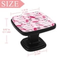 thumbnail image 3 of 4 Pcs Square Cabinet Handle Cupboard Knob Drawer Pulls Handle Feathers Pink Drawer Knobs with Screws Furniture Decoration, 3 of 5