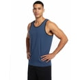 thumbnail image 2 of Allsense Men's Sleveeless Tank Top - Two-Tone Beach Shirt, Denim Blue/Black, Medium, 2 of 4