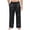 Black-1, variant on Mens Metallic Shiny Pants Elastic Waistband Wide Leg Trousers with Drawstring Pockets Dance Party Stage Performance Pants