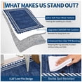 thumbnail image 3 of Hasoo Large Washable Rug 10' x 13' Area Rug for Living Room Modern Geometric Border Non Slip Neutral Indoor Decor Carpet, Blue, 3 of 6