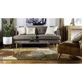 thumbnail image 4 of Unique Loom Barista Collection Modern Circular/Checkered Contemporary Rug_COF002, 4' x 6', Beige/Burgundy, 4 of 5