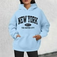 thumbnail image 2 of Bibifish Hoodies For Women New York City Letter Print Hoodies Long Sleeve Drawstring Hoodies Oversized Fleece Pockets Tops, 2 of 4
