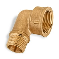 Forged Brass Pipe Fitting Elbow - 1/2' Male x 3/4' Female, 90 Degree Street Elbow