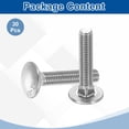 thumbnail image 3 of Uxcell 30Pack M5 x 25mm Stainless Steel Carriage Bolts Round Head Square Neck, Silver, 3 of 7