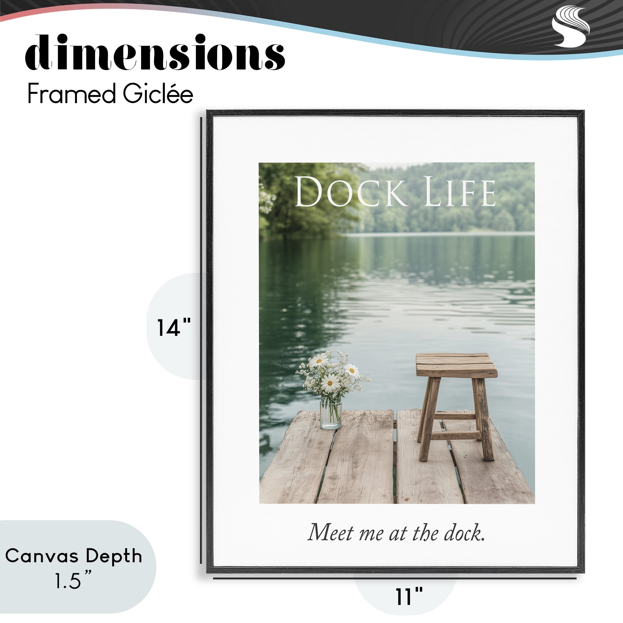 Stupell Industries Dock Life Calming Scenery Black Framed Giclee Art, design by A Barefoot Stylist
