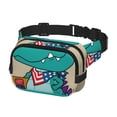 thumbnail image 2 of Fotbe Cool Dino Playing Skateboard Cangurera Cuadrada con Estampado de Doble Capa, Bolsa de Cintura Ajustable Mini para Hombres y Mujeres, 2 of 9
