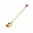 thumbnail image 1 of Less Than 5 Tableware New Design Hot Popular Products Gold Stainless Steel Long Handle Tea Coffee Ice Spoon Christmas Spoon Set Creative Stainless Steel Spoon Gift Box Christmas Gift Pendant Spoon, 1 of 8