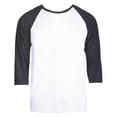 thumbnail image 4 of Men's 3/4 Sleeve Crew Neck Baseball Shirt, Casual Dynamic Cotton Raglan T Shirts, Charcoal Gray/White XL, 1 Pack, 4 of 7
