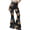 Dark Gray, variant on Leidass Women's Halloween Flare Leggings Black Cat Pumpkin Print High Waist Buttery Soft Bell Bottom Yoga Pants Black L
