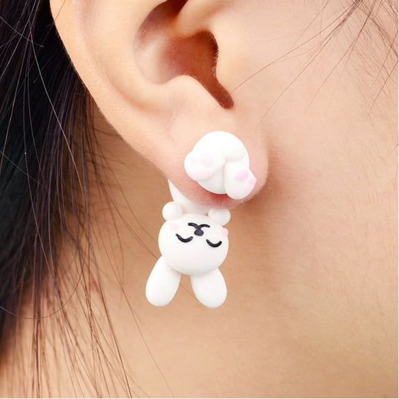 Cute White Bunny Earrings