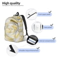thumbnail image 3 of Fotbe White Rose Printed Canvas Daypack - Stylish and Durable Vintage Compact Backpack - Class, Work, Travel, or Laptop Bookbag,Organized Compartments-Small, 3 of 5