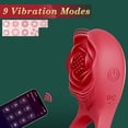 thumbnail image 2 of Xbonp Vibrating Penis Ring with 9 Vibrations Mode Rose Vibrator, 2 of 5