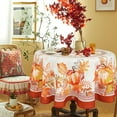thumbnail image 2 of Fall Thanksgiving Tablecloth, Pumpkin Maple Leaf Fall Round Table Cloth 60 x 60 for Fall Decorations, Farmhouse Tablecloths for Home Autumn Harvest Festival Kitchen Dinner Party Table Decor, 2 of 6