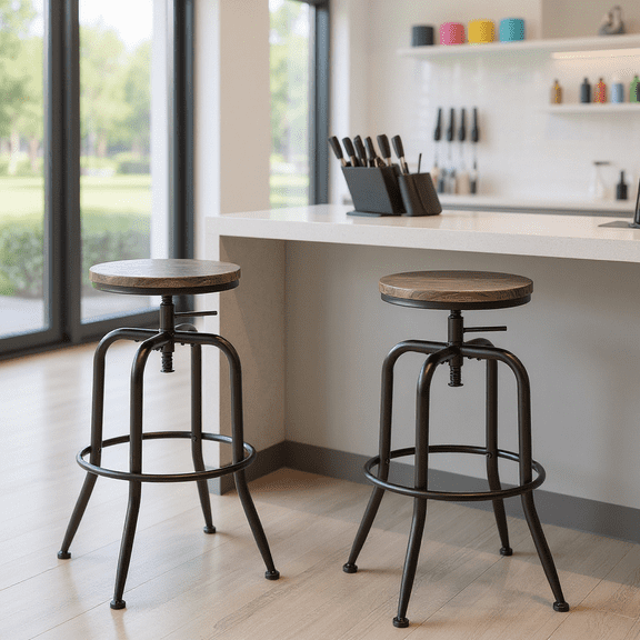 Ibiza 26" Modern Velvet Full Back Bar Stools, Pink (Set of 2)