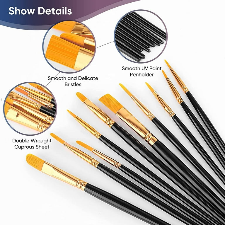 20 Pcs Paint Brushes, Paint Brush Set, Paint Brushes for Acrylic Painting, Watercolor Brushes, Acrylic Paint Brushes for Acrylic Oil Watercolor, DIY