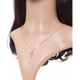 thumbnail image 3 of Real 18K Gold Plated Cross Brass Cubic Zirconia Pendant Necklaces 18 inch, 3 of 3