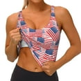 thumbnail image 3 of Pofeuu America Flags Print Sports Bra for Women Sexy Vest Yoga Running Gym Fitness Crop Bras Tops-X-Large, 3 of 8