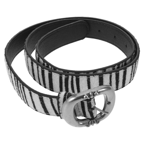 MOKKHNB Ladies Zebra Print Belt with Buckle Adjustable Fashion Waistband for Jeans Dresses and Coats