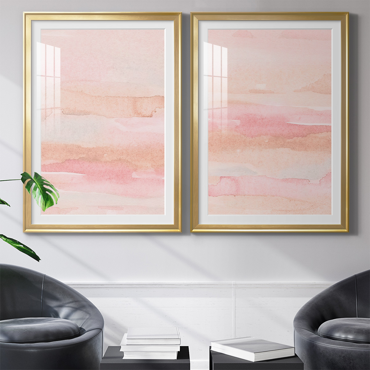 Wexford Home Rose Fade I Premium Framed Print, 30.5" x 42.5" - Ready to Hang, Gold (Set of 2)