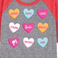 thumbnail image 3 of Barbie - Barbie Candy Hearts - Toddler And Youth Raglan Graphic T-Shirt, 3 of 6