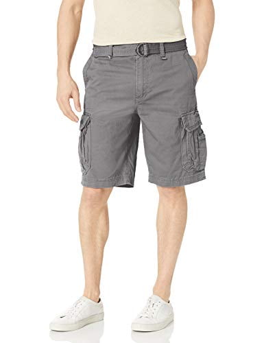 UNIONBAY Mens Classic Belted Vintage Twill Relaxed Fit Cargo Short
