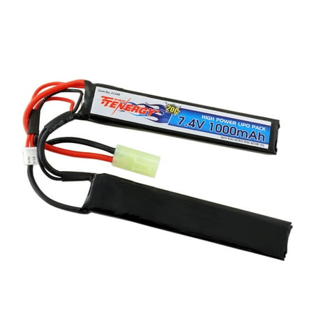 - Tenergy 7.4V LiPo Airsoft Battery 1000mAh 20C Butterfly Battery Pack with Mini Tamiya Connector for M4, M110, SR25, AK47, MP5K, MP5, Scar, M249