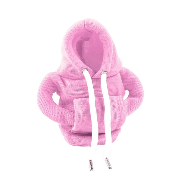 Funda para pomo de palanca de cambios de coche, sudadera con capucha, accesorios universales, interior de coche de moda Rosa