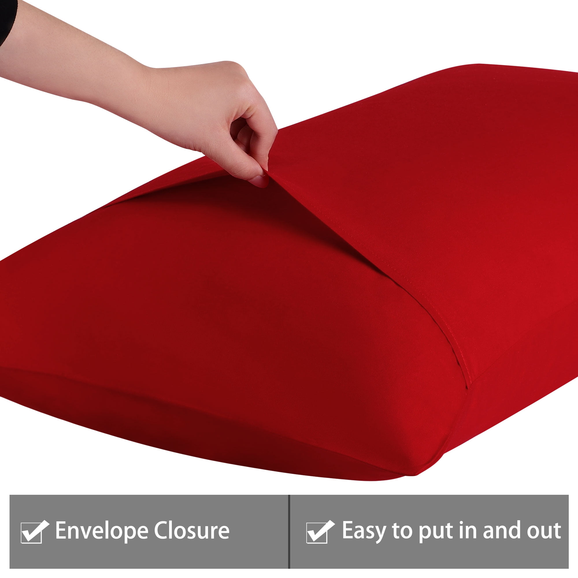 Unique Bargains 2 Pack 300TC Cotton Solid Pillowcases Red 19" x 29"