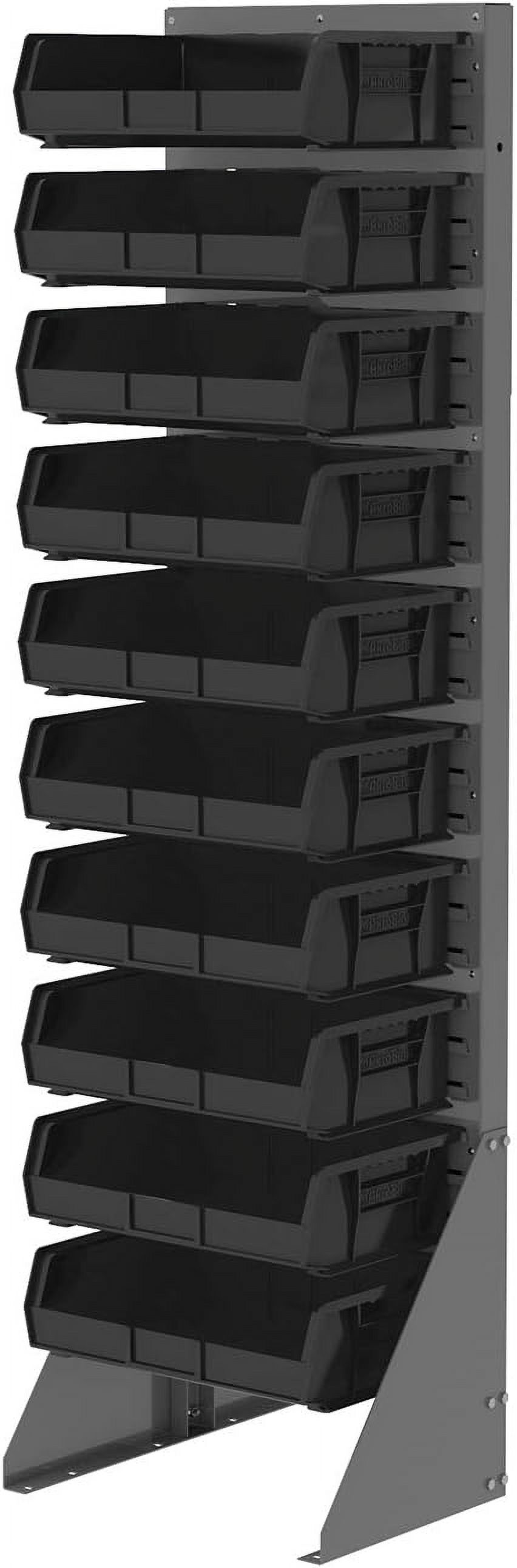 Akro-Mils 6 Pack of 10-7/8 x 16-1/2 x 5" Black AkroBins Plastic Storage Bin Hanging Stacking Containers # 30255BLACK - image 3 of 8