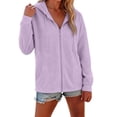 thumbnail image 2 of CAIVO Hoodies For Women Casual Zip Up Hoodie With Pockets Solid Color Long Sleeve Pullover Sweatshirt Workout Tops, 2 of 6