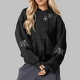 thumbnail image 2 of Enjoytime Halloween Womens Hoodies Vintage Printed Long Sleeve Pullover Tops Fall Winter Casual Loose Crewneck Sweatshirts Women Black M, 2 of 3