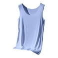 thumbnail image 4 of Yigetop Women Tank Top! Womens Tank Tops Sleeveless Neck Loose Fit Summer Clothes Basic Tank Tops for Women Light Blue M, 4 of 7