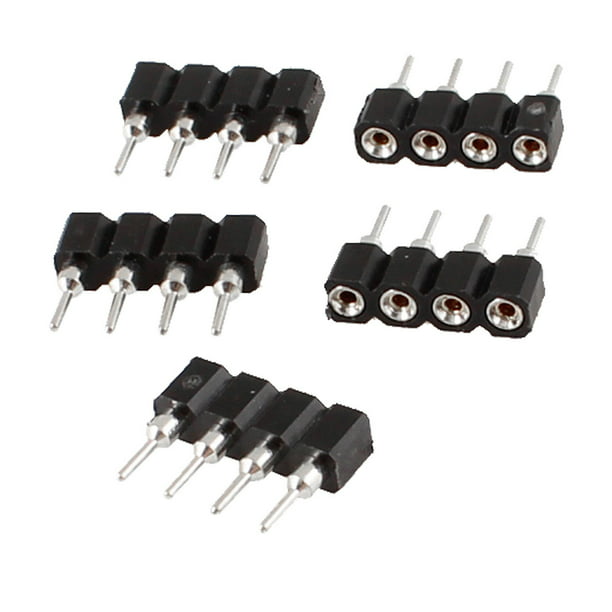 10 pièces 4 broches mâle-mâle RVB LED connecteur de bande sans soudure