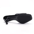 thumbnail image 5 of Women's Black Patent Leather Heeled Mules Square Open Toe Slip-On Dress Sandals, 5 of 6