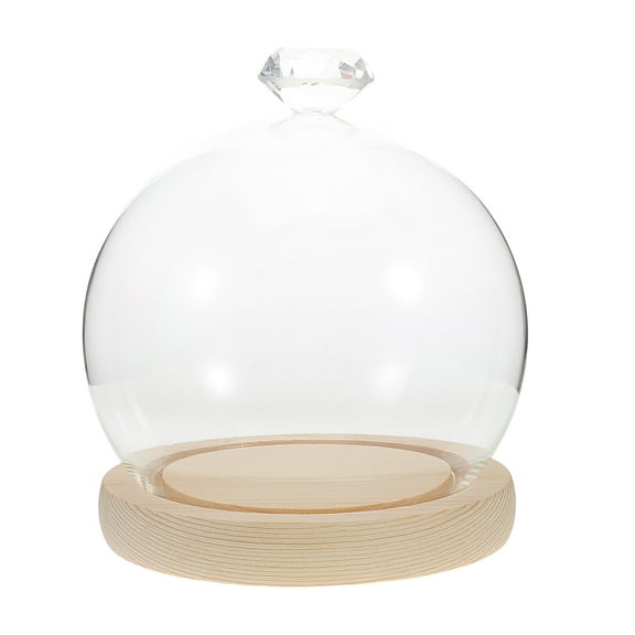 HIAKDOFT Display Case Glass Display Dome Multi Adults Home Decor 1 Set 5.11X4.72X4.72In