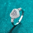 thumbnail image 4 of Sparkling 1 Carat Heart Moissanite Women Ring - 925 Sterling Silver Anniversary Ring & Wedding Engagement Jewelry Gift - Passes Tester, 4 of 7