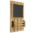 thumbnail image 1 of Elegant Designs HG1023-NWD Chalkboard Sign with Key Holder Hooks & Mail Storage, Natural Wood, 1 of 6