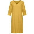 thumbnail image 4 of SMihono Robes Bohémiennes d'Été pour Femmes Grande Taille Mode Femmes Décontracté Aguichant Col Rond Imprimé Robe d'Été Manches 1/2, 4 of 5