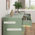 thumbnail image 5 of Fluted Dresser for Bedroom with 6 Drawers, 39.4" Wide Modern Chest of Drawers with Metal Handle, Wooden Closet Clothes Storage Organizer for Living Room, Hallway, Olive Green, 5 of 8
