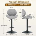 thumbnail image 3 of Hawsaiy Swivel Bar Stools Set of 4, Adjustable Height Faux Leather Bar Stools with Back, Double-Layer Upholstered Counter Height Bar Chairs for Kitchen Island, Gray, 3 of 10